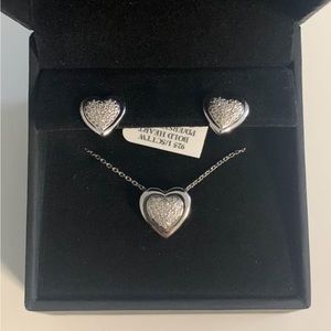 Zales Heart Necklace and Earrings Set